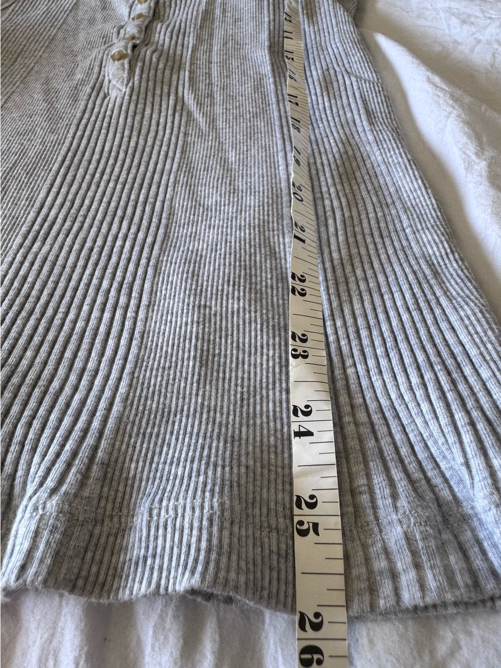 Aerie Ribbed Buttoned Gray Tank Top - Picture 4 of 4